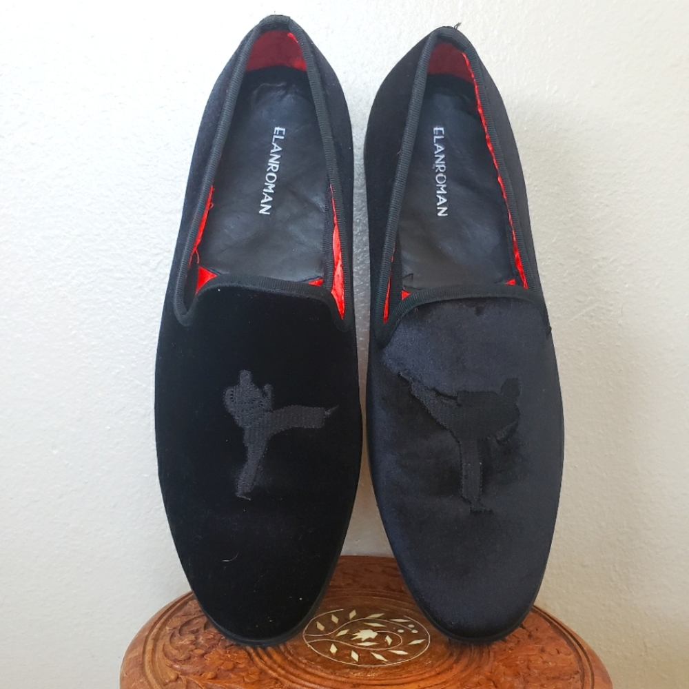 Elan Roman Men's Velvet Loafers